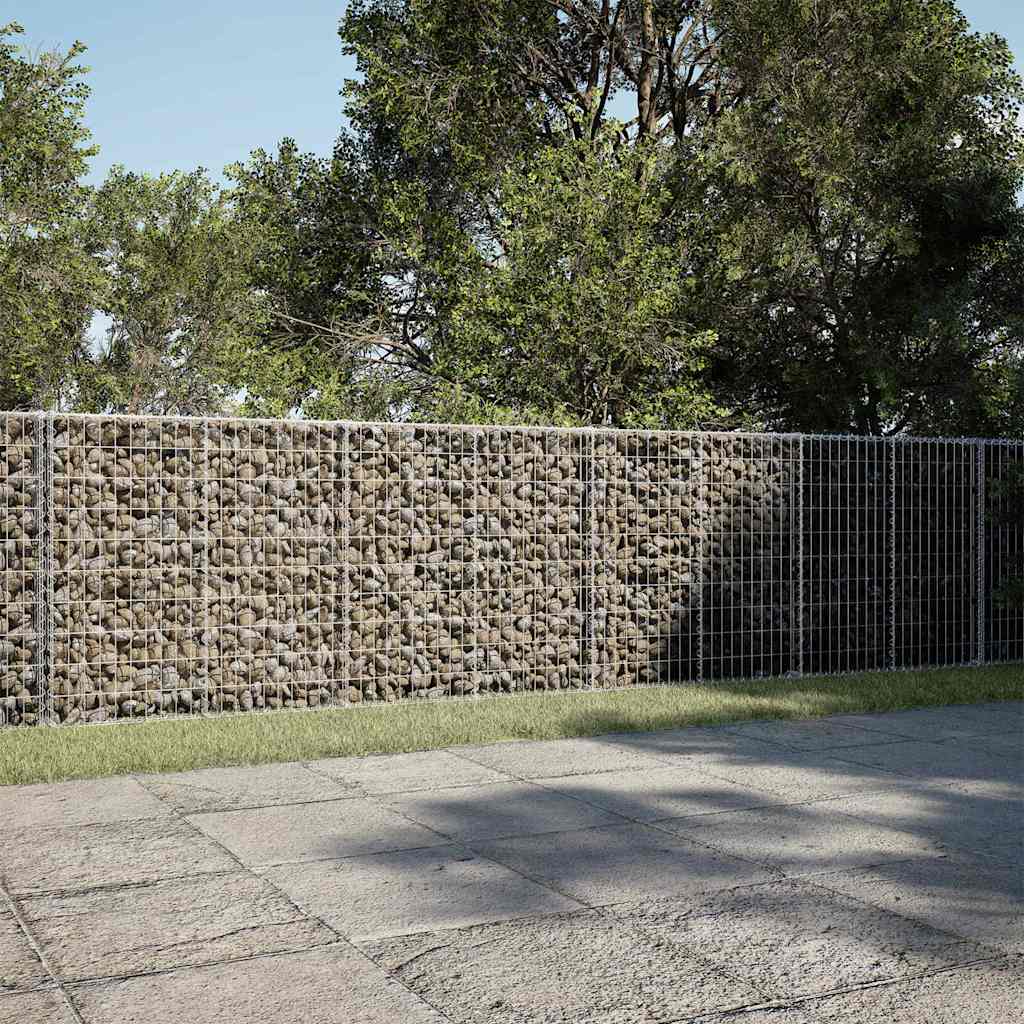 Gabion Basket with Cover 750x100x100 cm Galvanised Iron