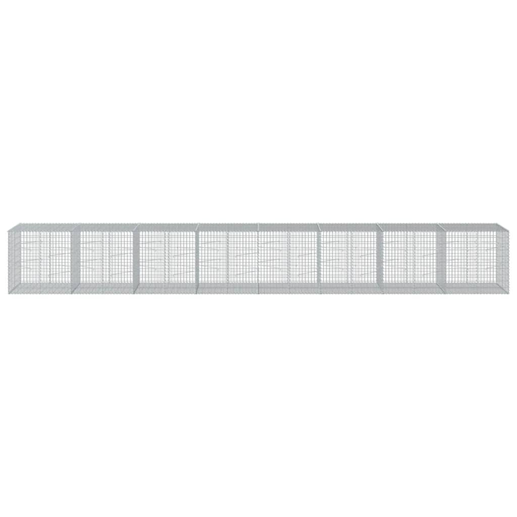 Gabion Basket with Cover 800x100x100 cm Galvanised Iron
