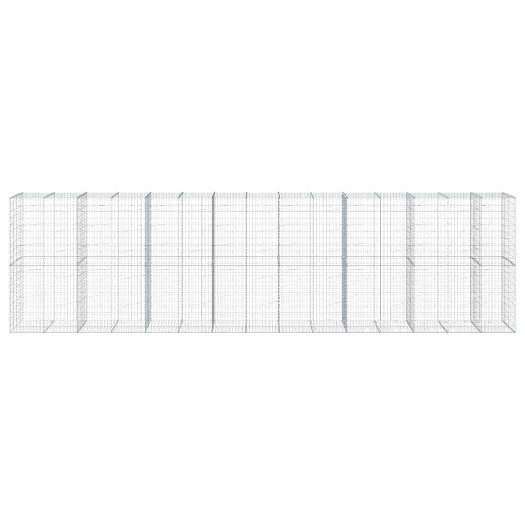 Gabion Basket with Cover 750x100x200 cm Galvanised Iron