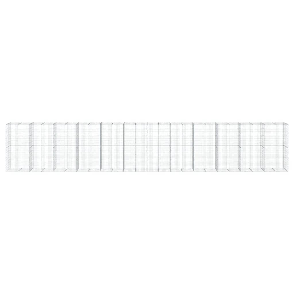 Gabion Basket with Cover 1200x100x200 cm Galvanised Iron