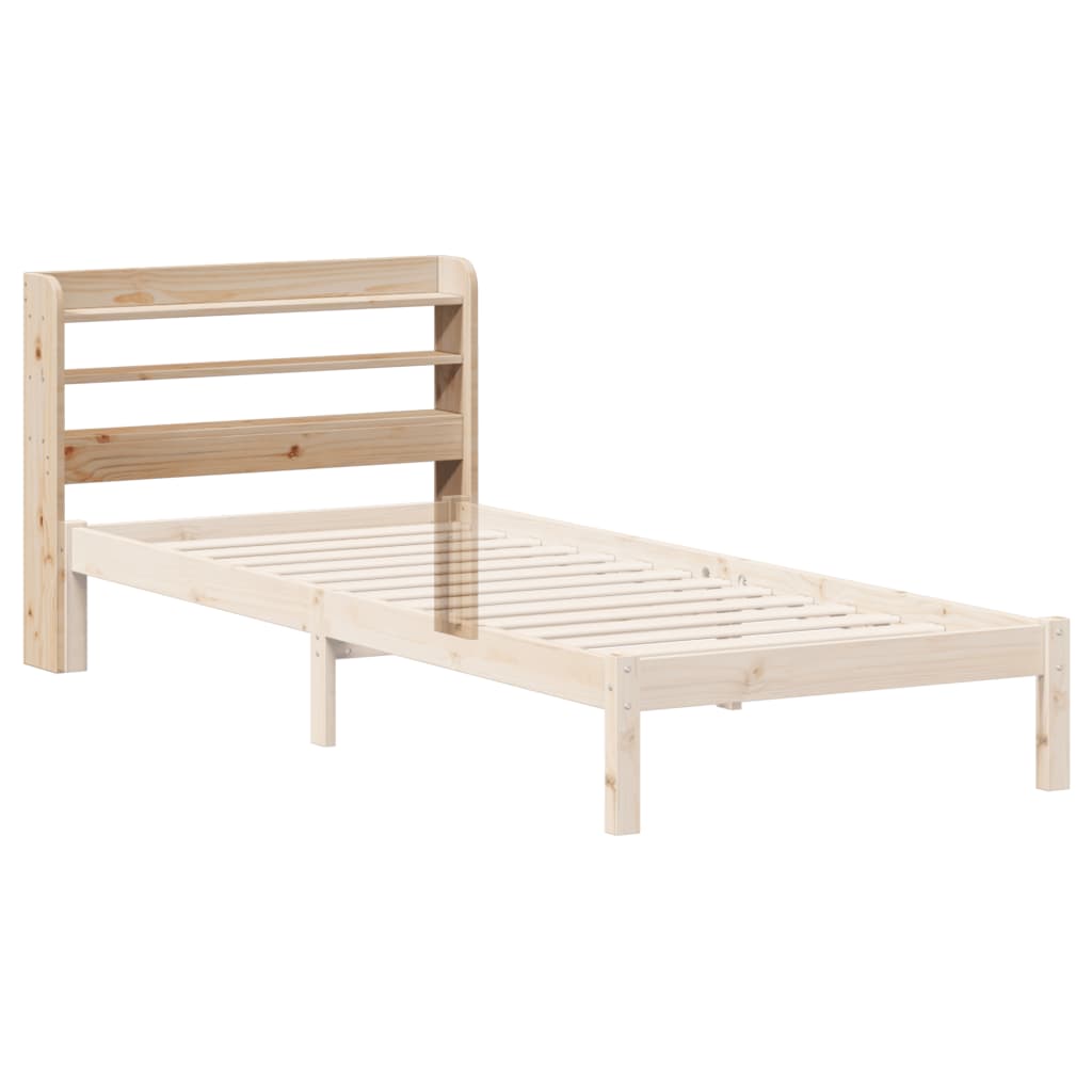 Headboard with Shelves 90 cm Solid Wood Pine