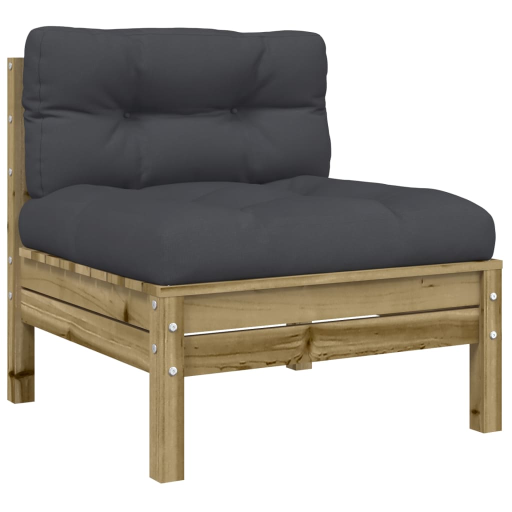 10 Piece Garden Sofa Set with Cushions Impregnated Wood Pine