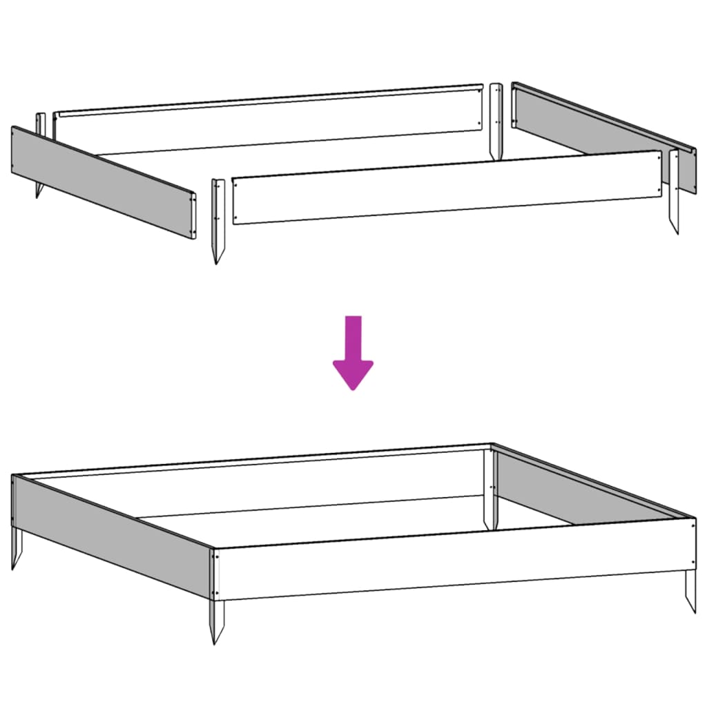 Garden Raised Bed Anthracite 100x100x41 cm Steel