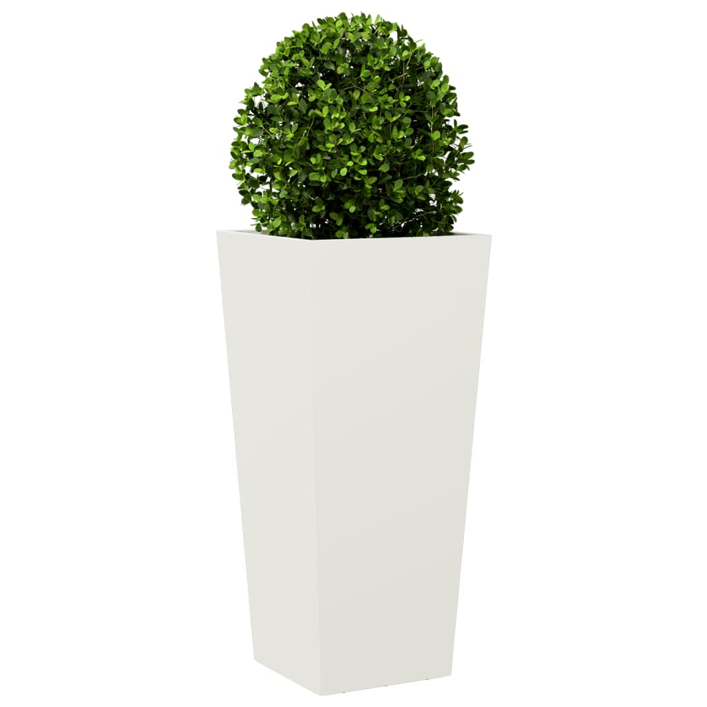 Garden Planters 2 pcs White 35x35x75 cm Steel