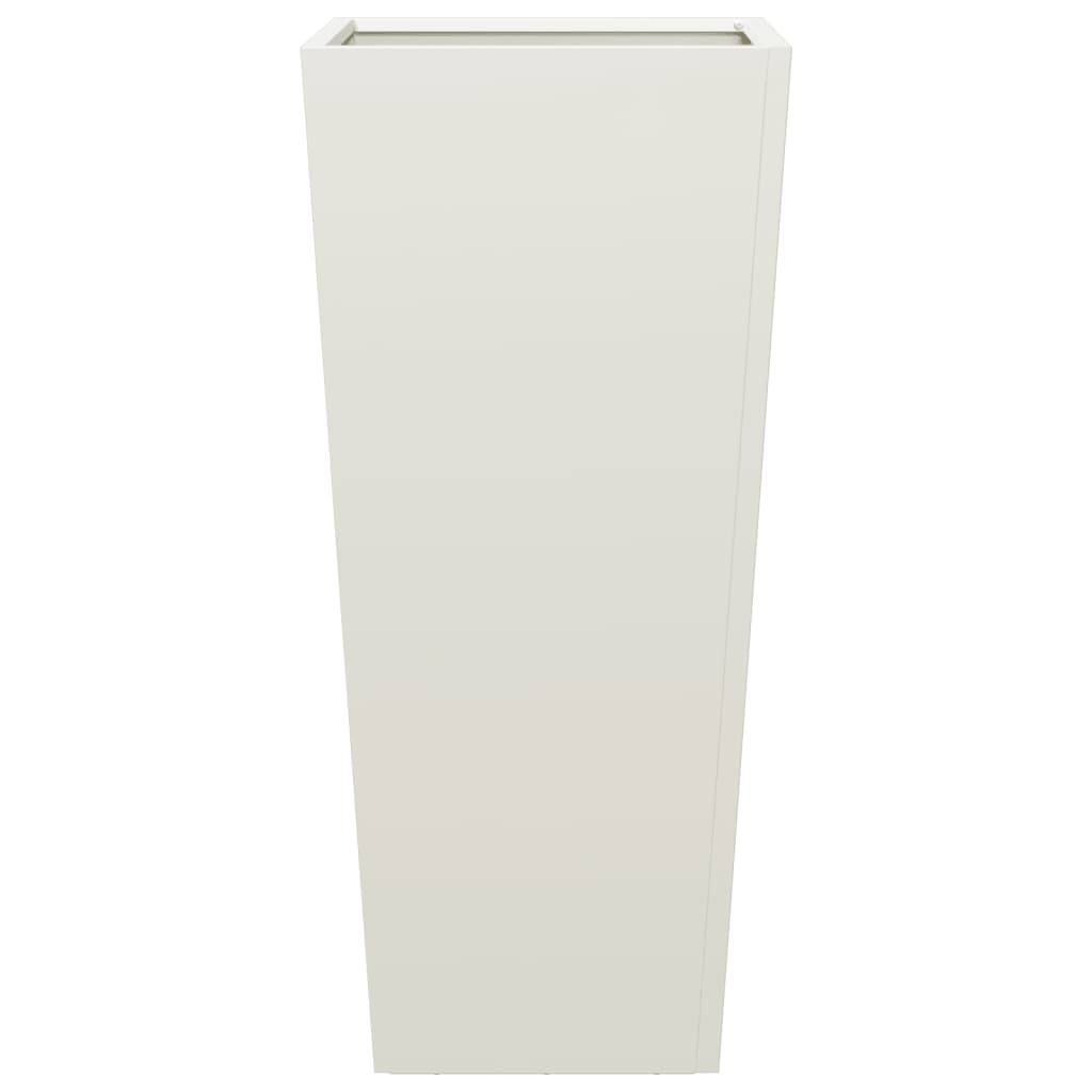 Garden Planters 2 pcs White 35x35x75 cm Steel
