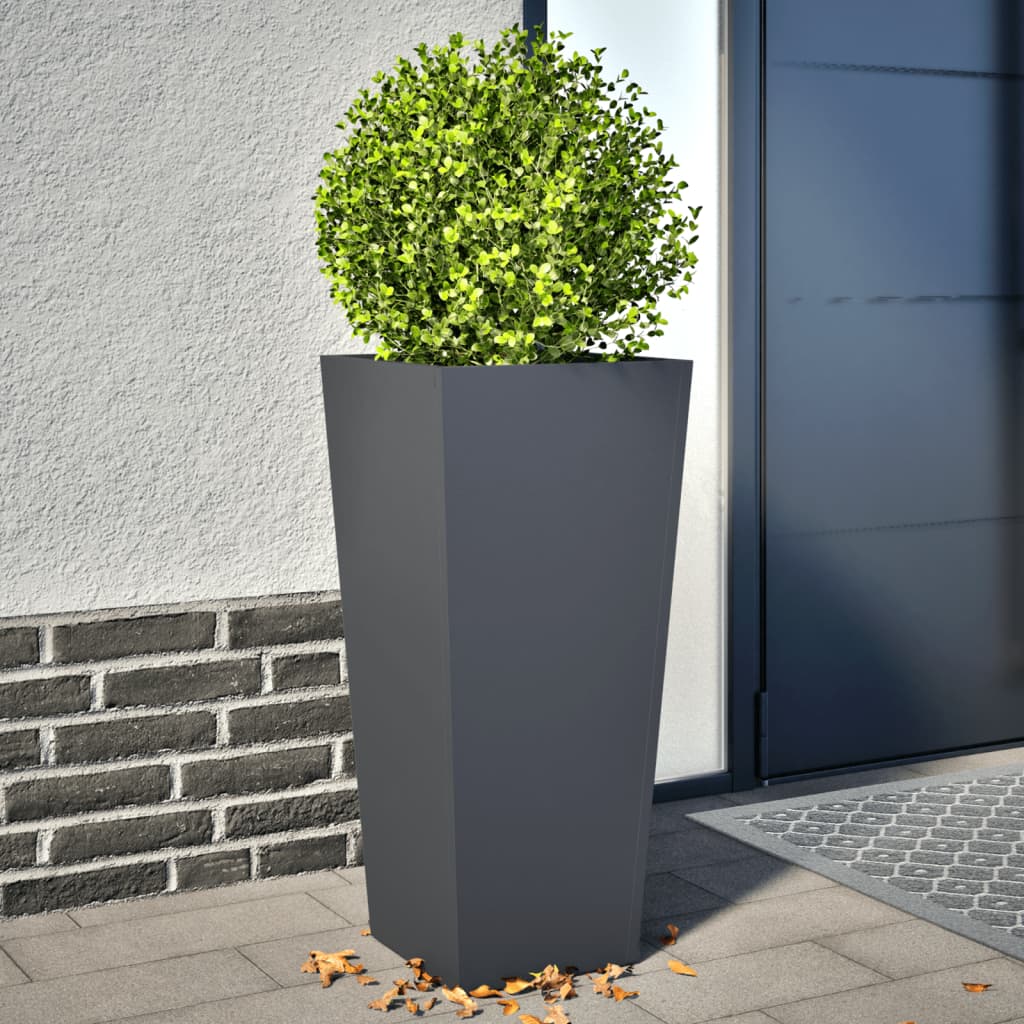 Garden Planters 2 pcs Anthracite 35x35x75 cm Steel