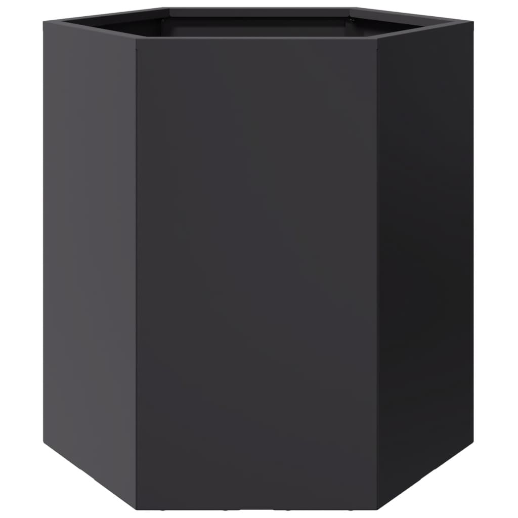 Garden Planters 2 pcs Black Hexagon 46x40x45 cm Steel