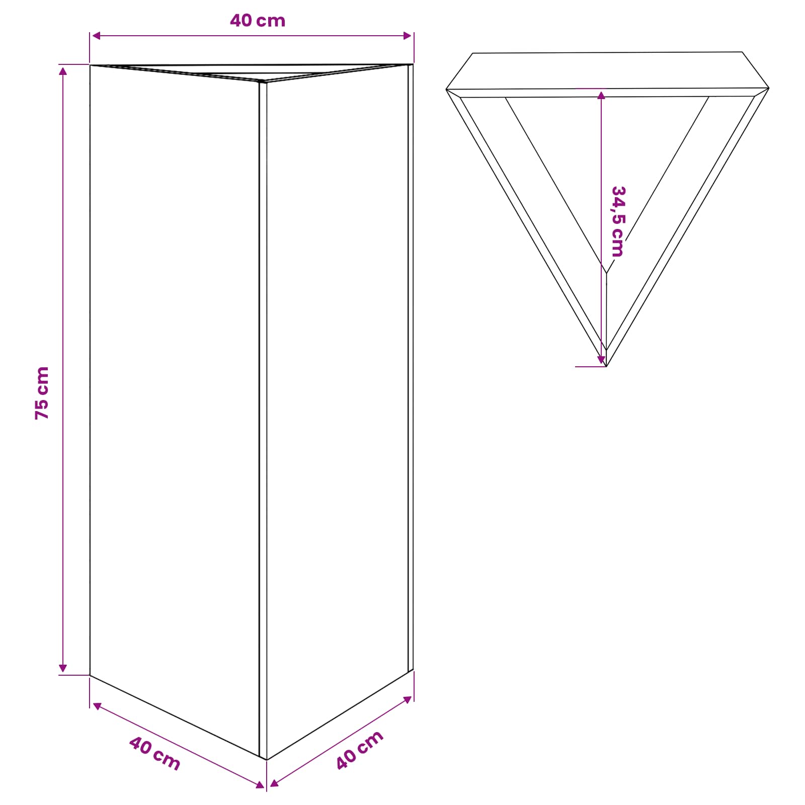 Garden Planter Anthracite Triangular 40x34.5x75 cm Steel