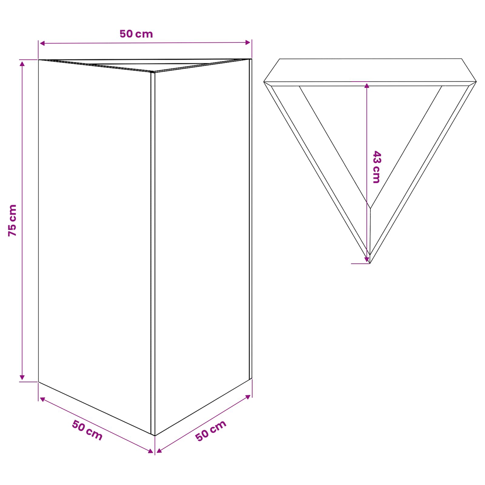 Garden Planter Black Triangular 50x43x75 cm Steel