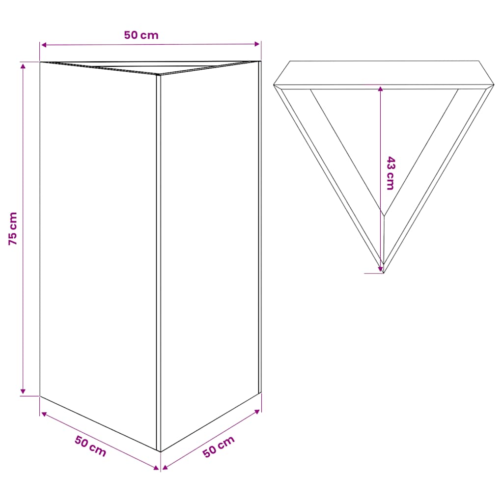 Garden Planter Anthracite Triangular 50x43x75 cm Steel