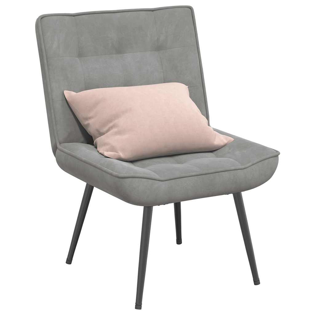 Relaxing Chair Light Grey 64x74x84 cm Velvet