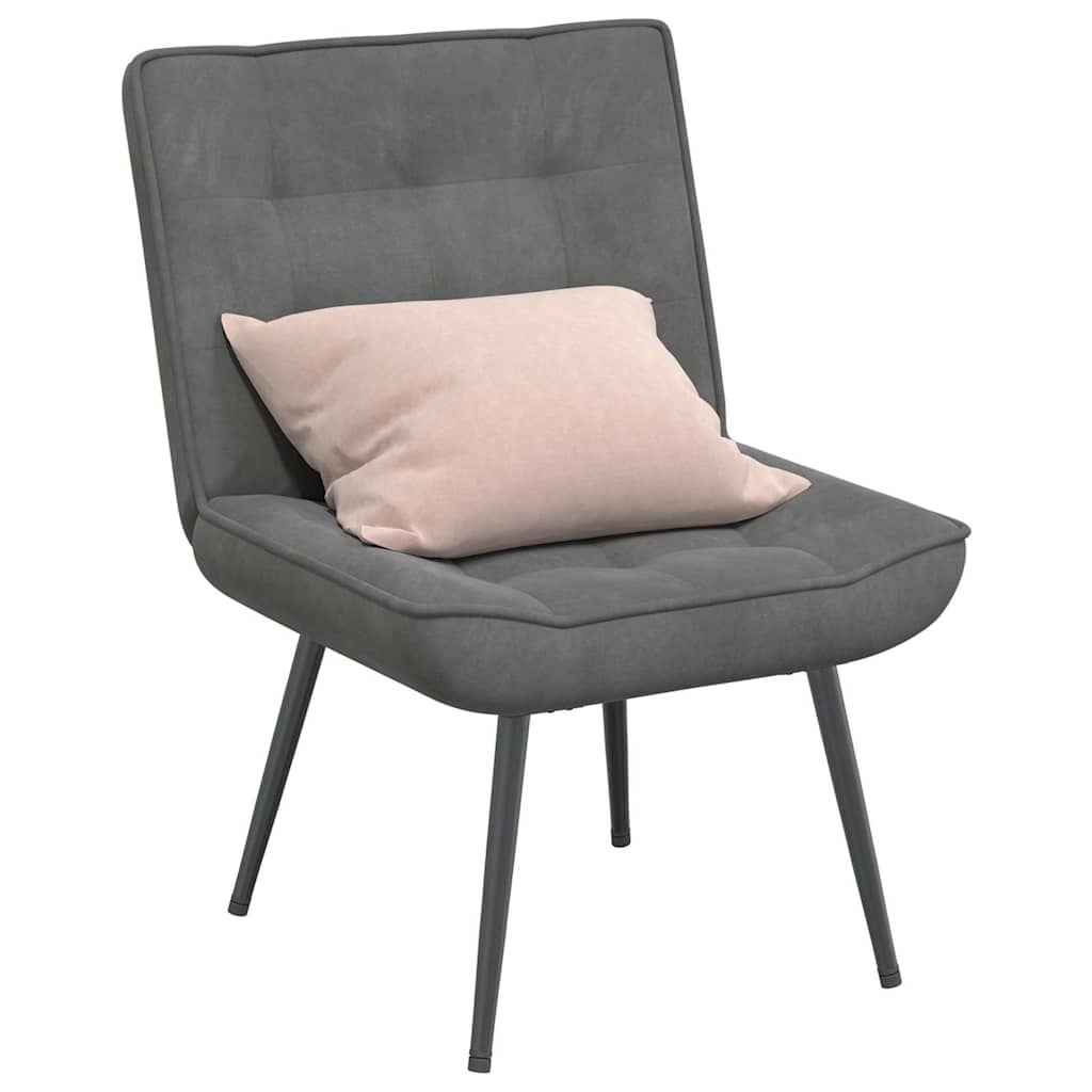 Relaxing Chair Dark Grey 64x74x84 cm Velvet