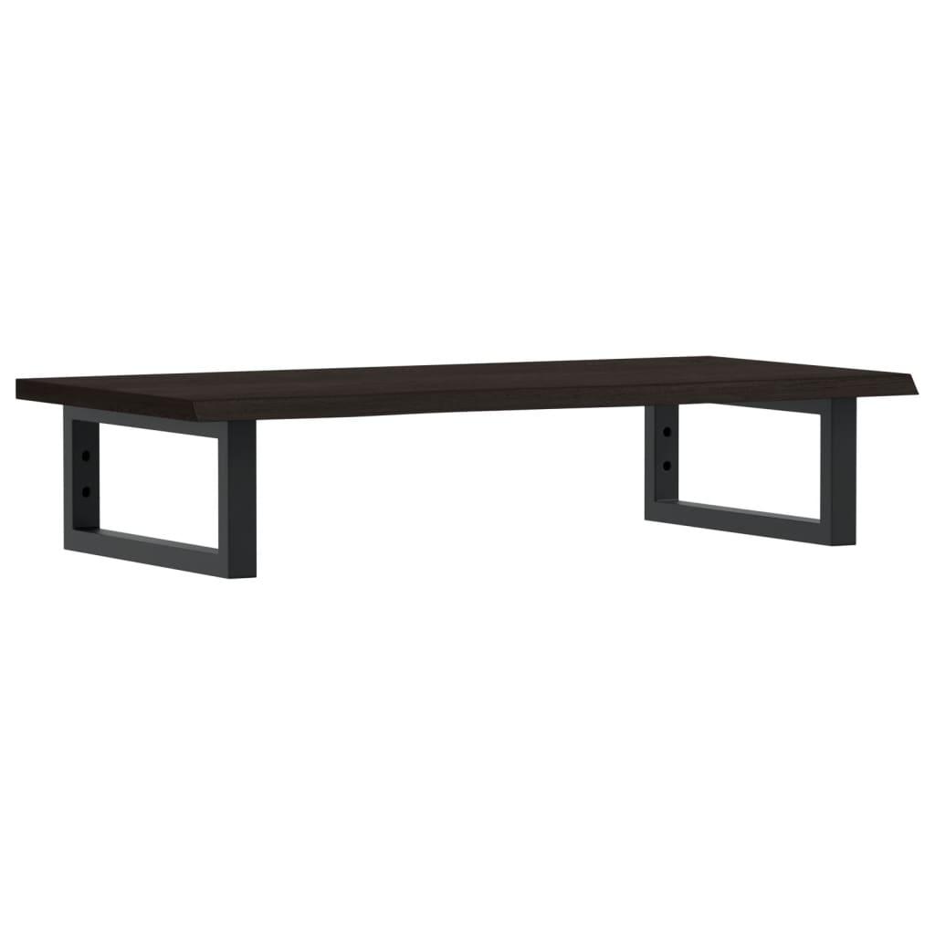 Basin Shelf Wall Mounted Steel and Solid Wood Oak