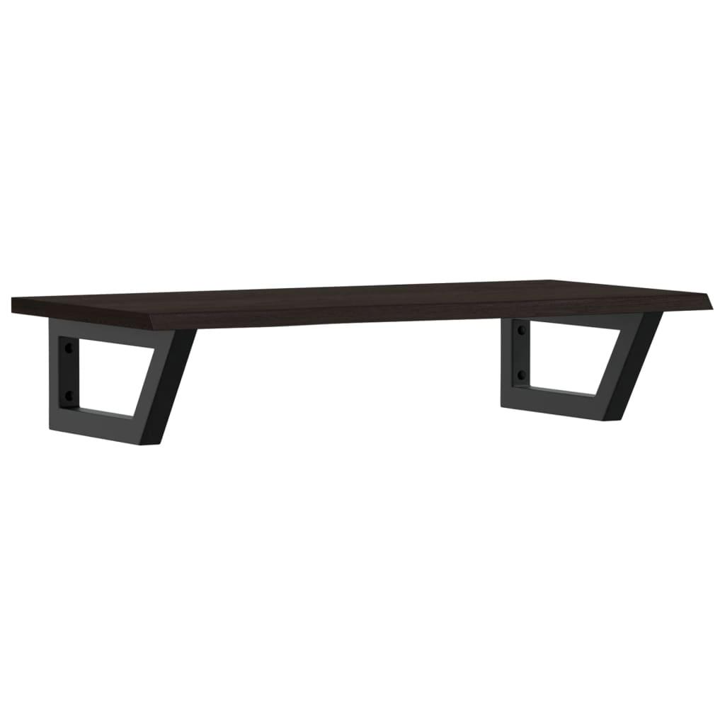 Basin Shelf Wall Mounted Steel and Solid Wood Oak