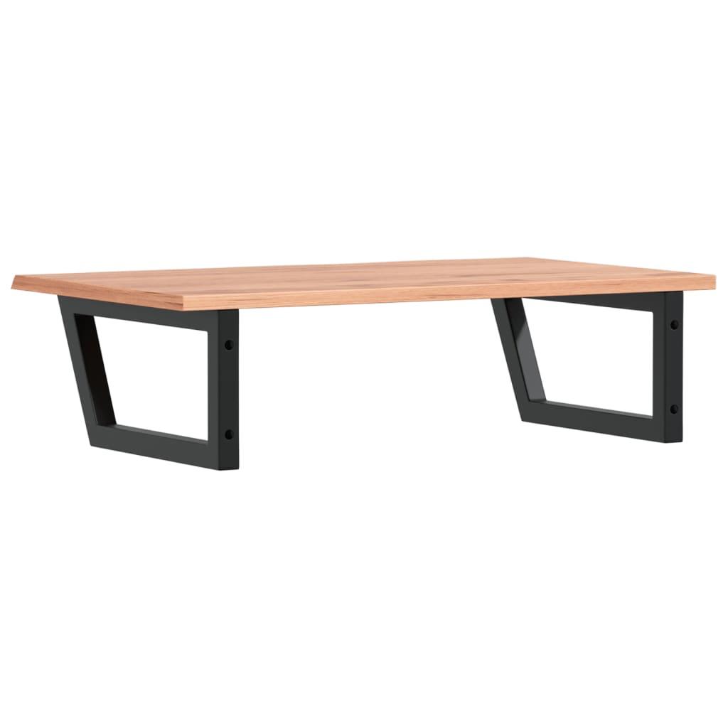 Basin Shelf Wall Mounted Steel and Solid Wood Oak