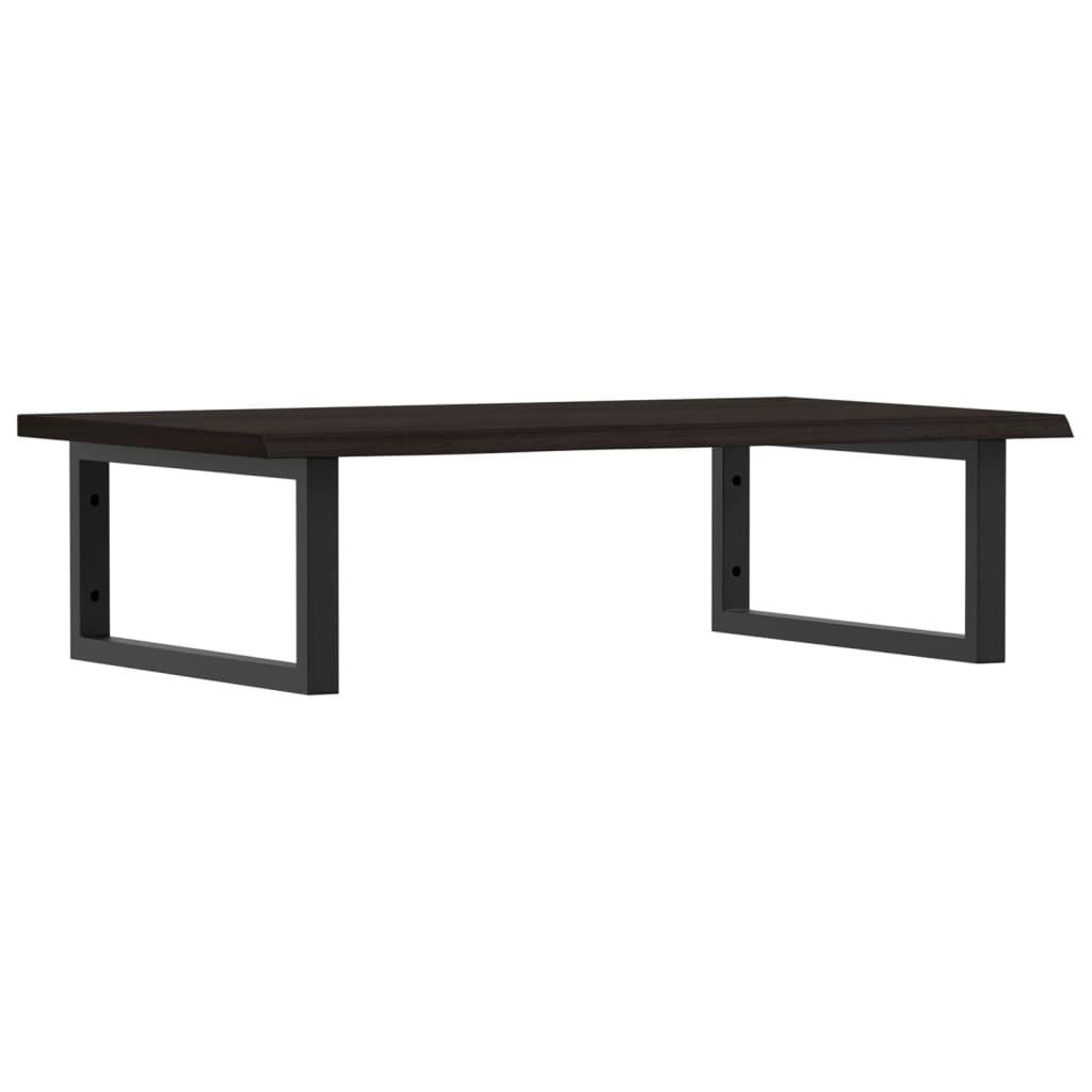 Basin Shelf Wall Mounted Steel and Solid Wood Oak