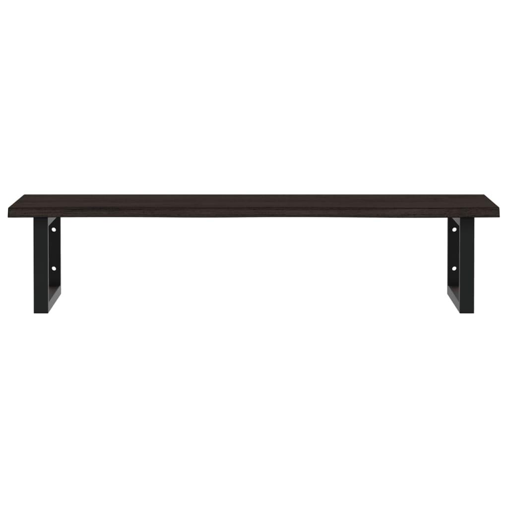 Basin Shelf Wall Mounted Steel and Solid Wood Oak