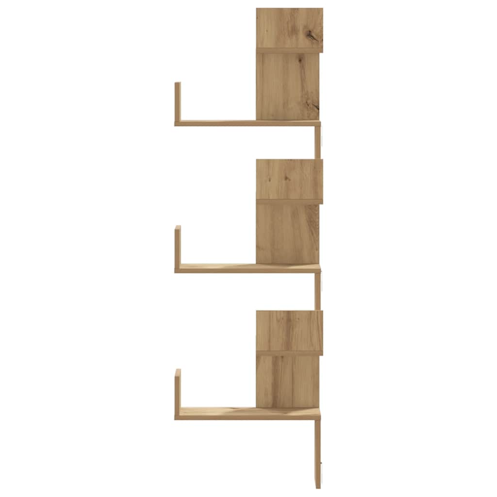 Wall Corner Shelf Artisian Oak 45x45x147 cm Engineered Wood