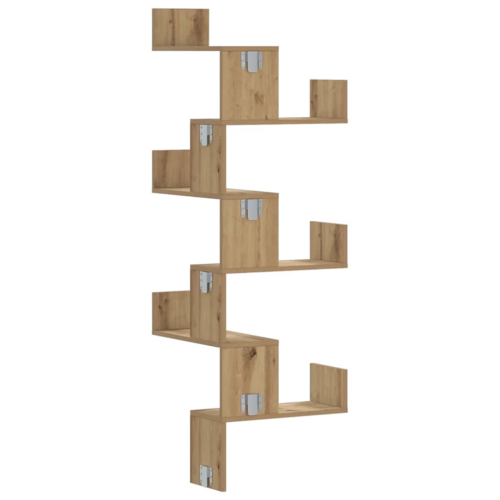 Wall Corner Shelf Artisian Oak 45x45x147 cm Engineered Wood