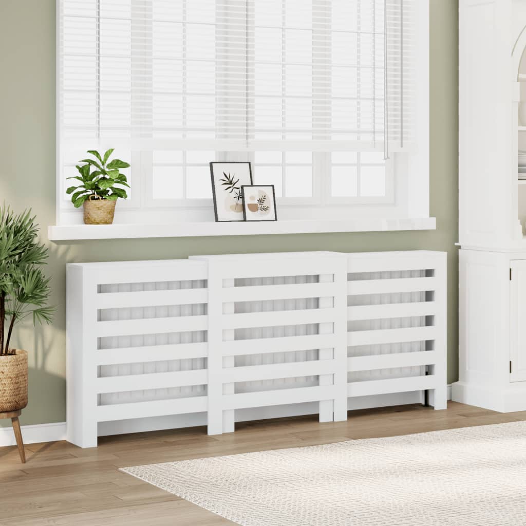 Radiator Cover White 205 x 21,5 x 83,5 cm Engineered Wood