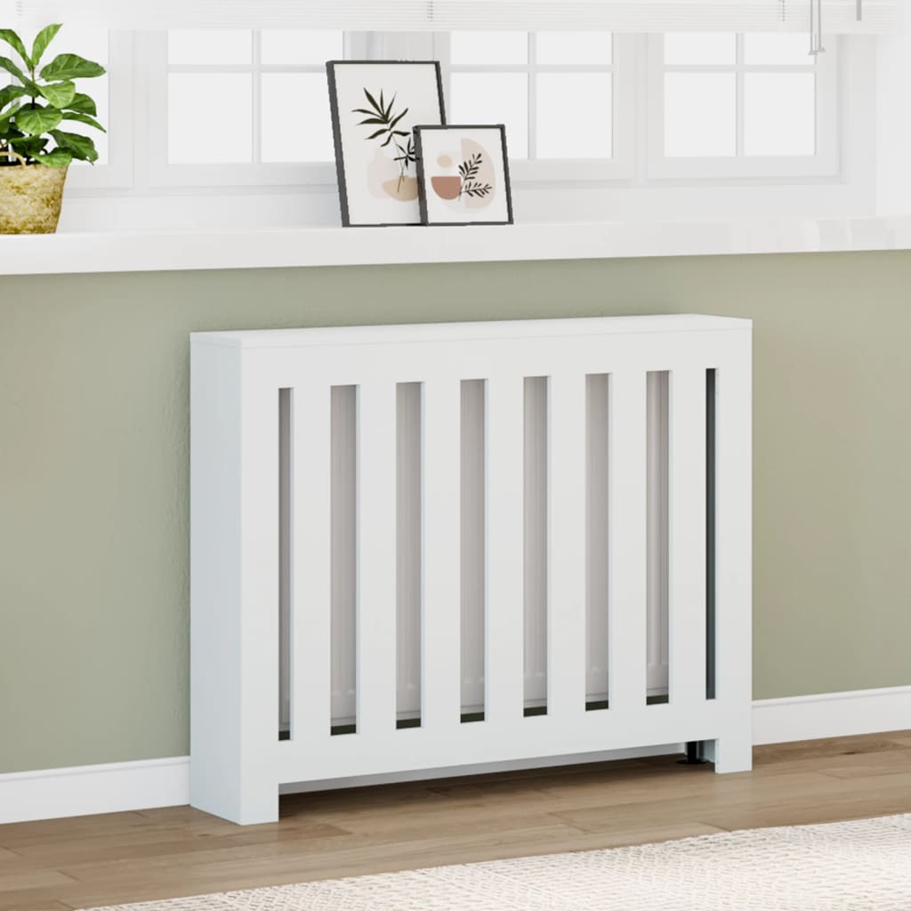 Radiator Cover White 104 x 20 x 82 cm Engineered Wood