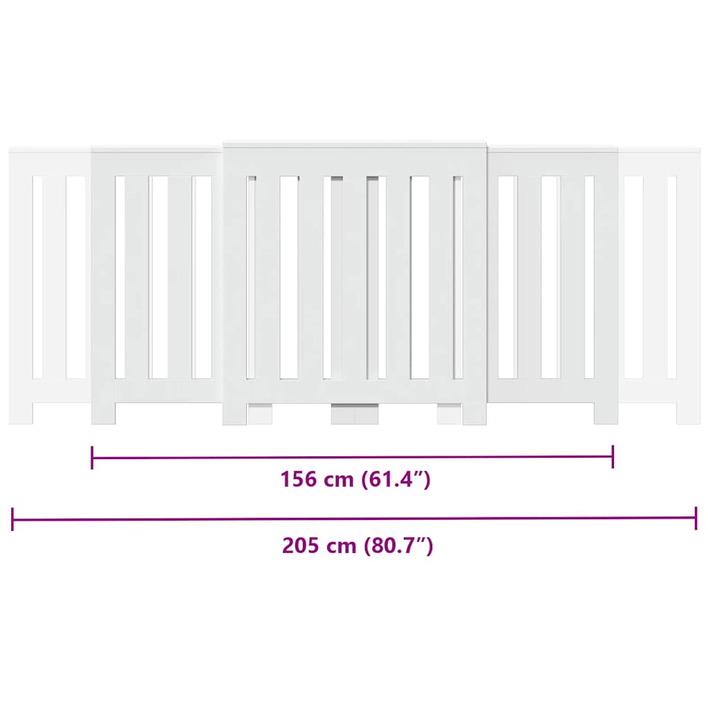Radiator Cover White 205 x 21,5 x 83,5 cm Engineered Wood