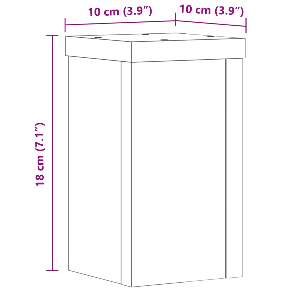 Plant Stand 2 pcs White 10 x 10 x 18 cm Engineered Wood