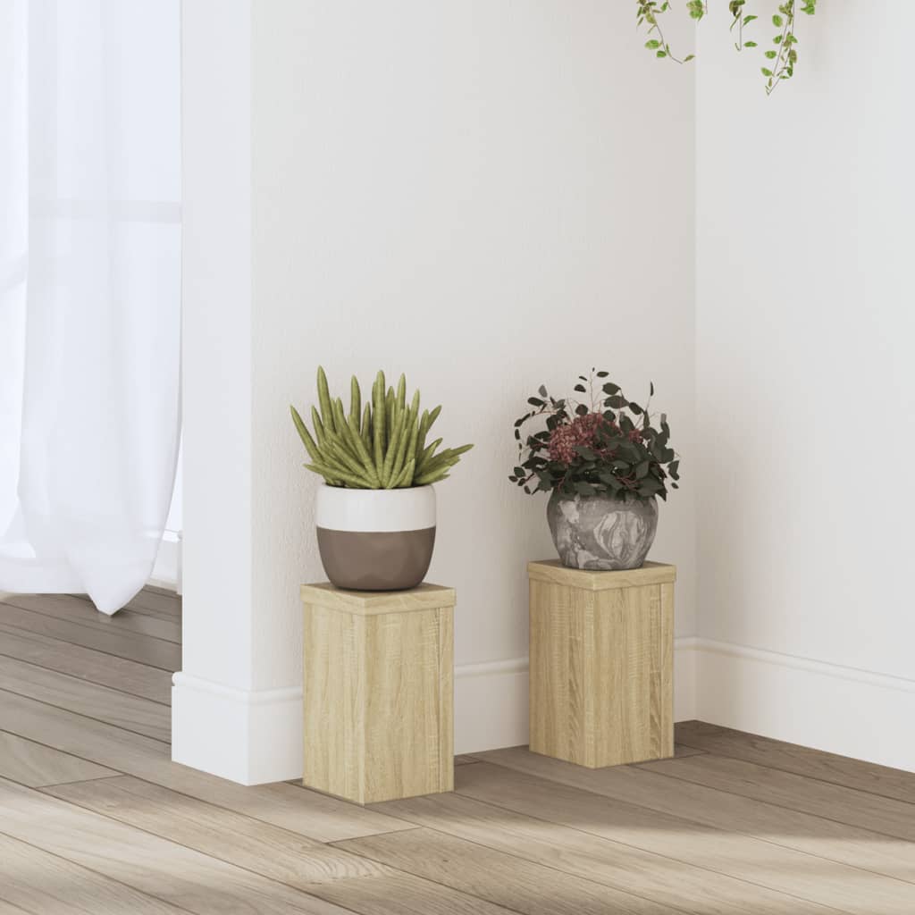 Plant Stand 2 pcs Sonoma Oak 10 x 10 x 18 cm Engineered Wood