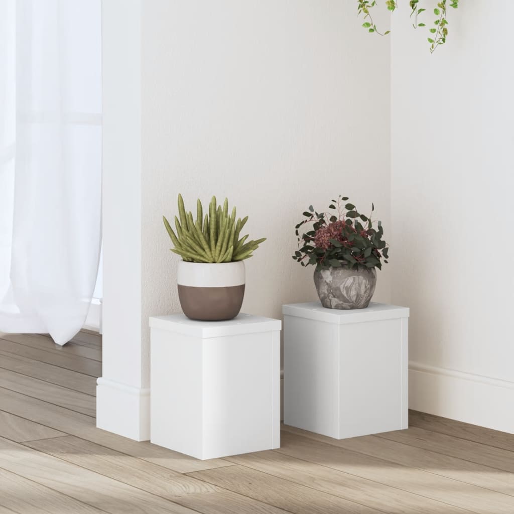Plant Stand 2 pcs White 15 x 15 x 20 cm Engineered Wood