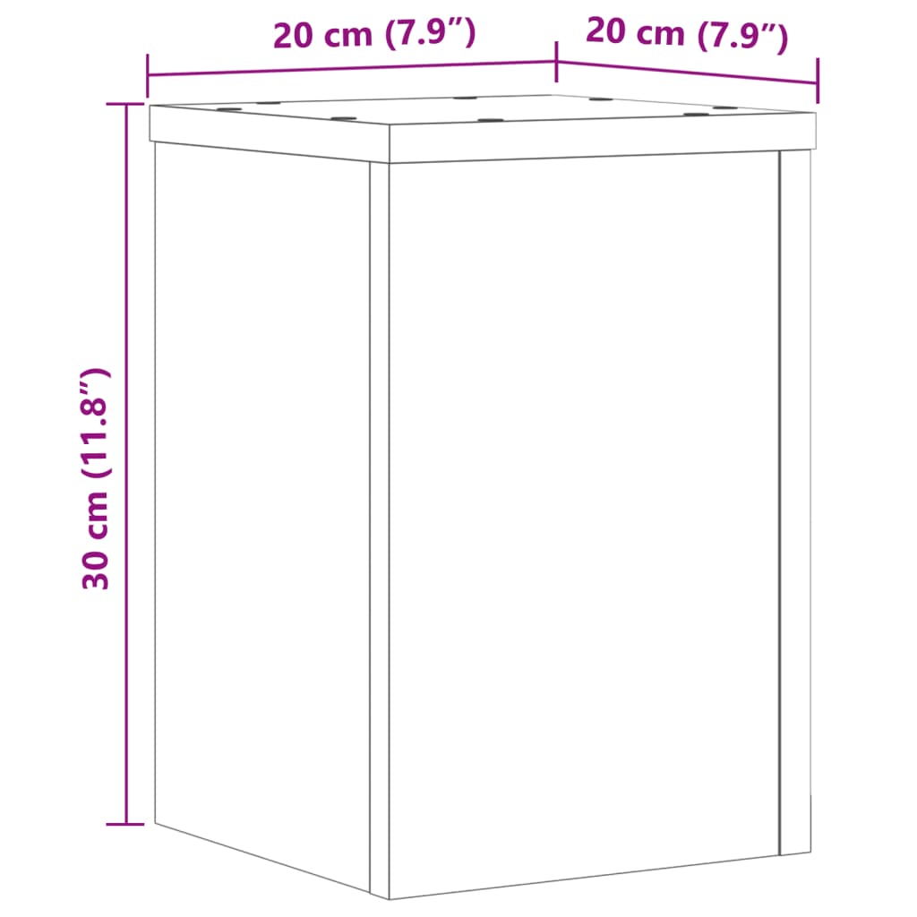 Plant Stand 2 pcs White 20 x 20 x 30 cm Engineered Wood