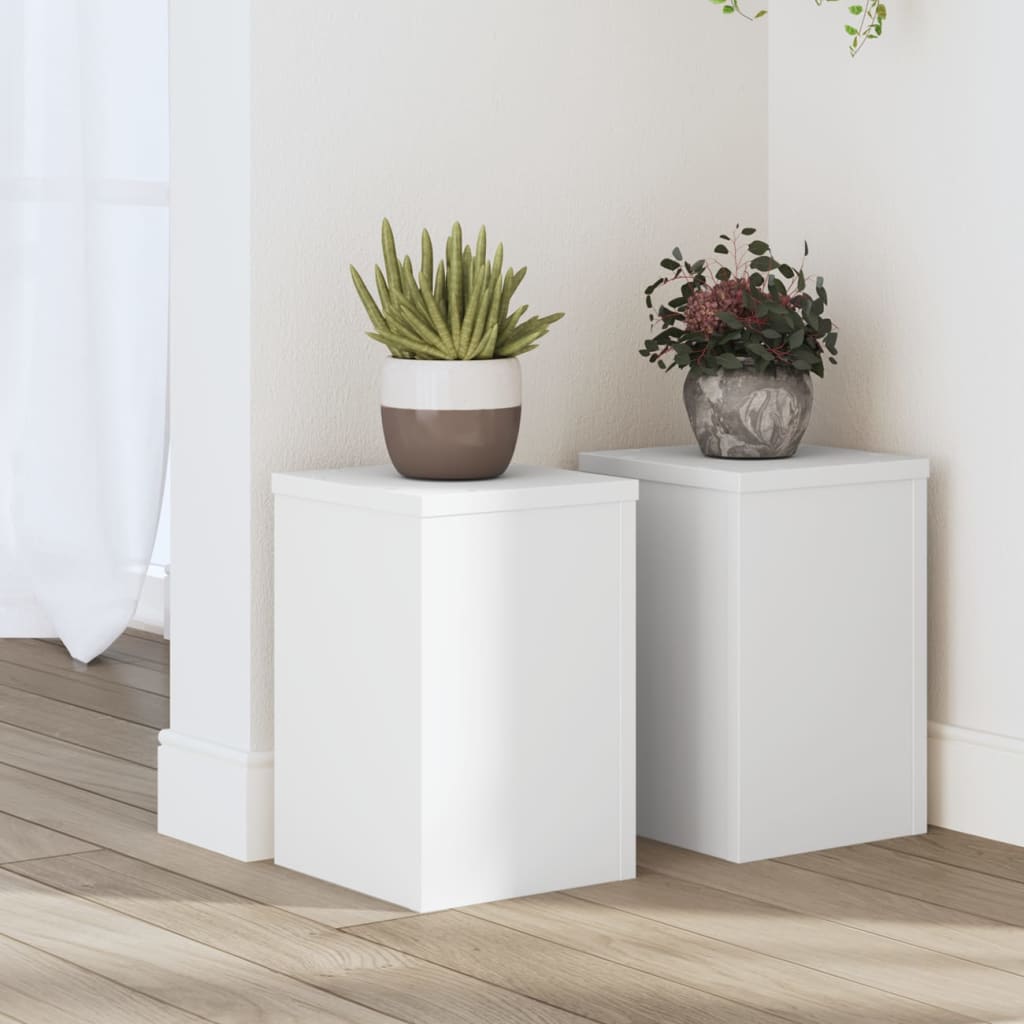 Plant Stand 2 pcs White 20 x 20 x 30 cm Engineered Wood