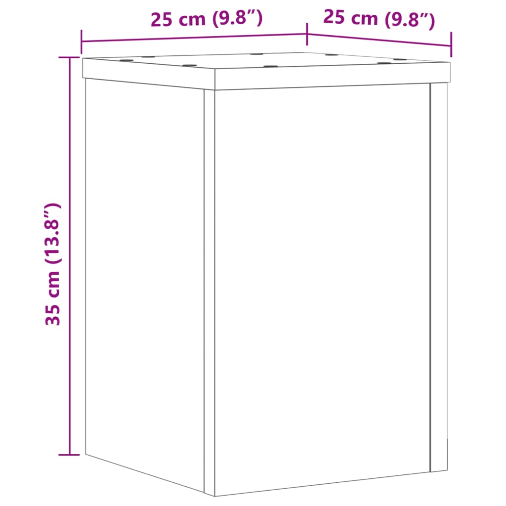 Plant Stands 2 pcs White 25x25x35 cm Engineered Wood