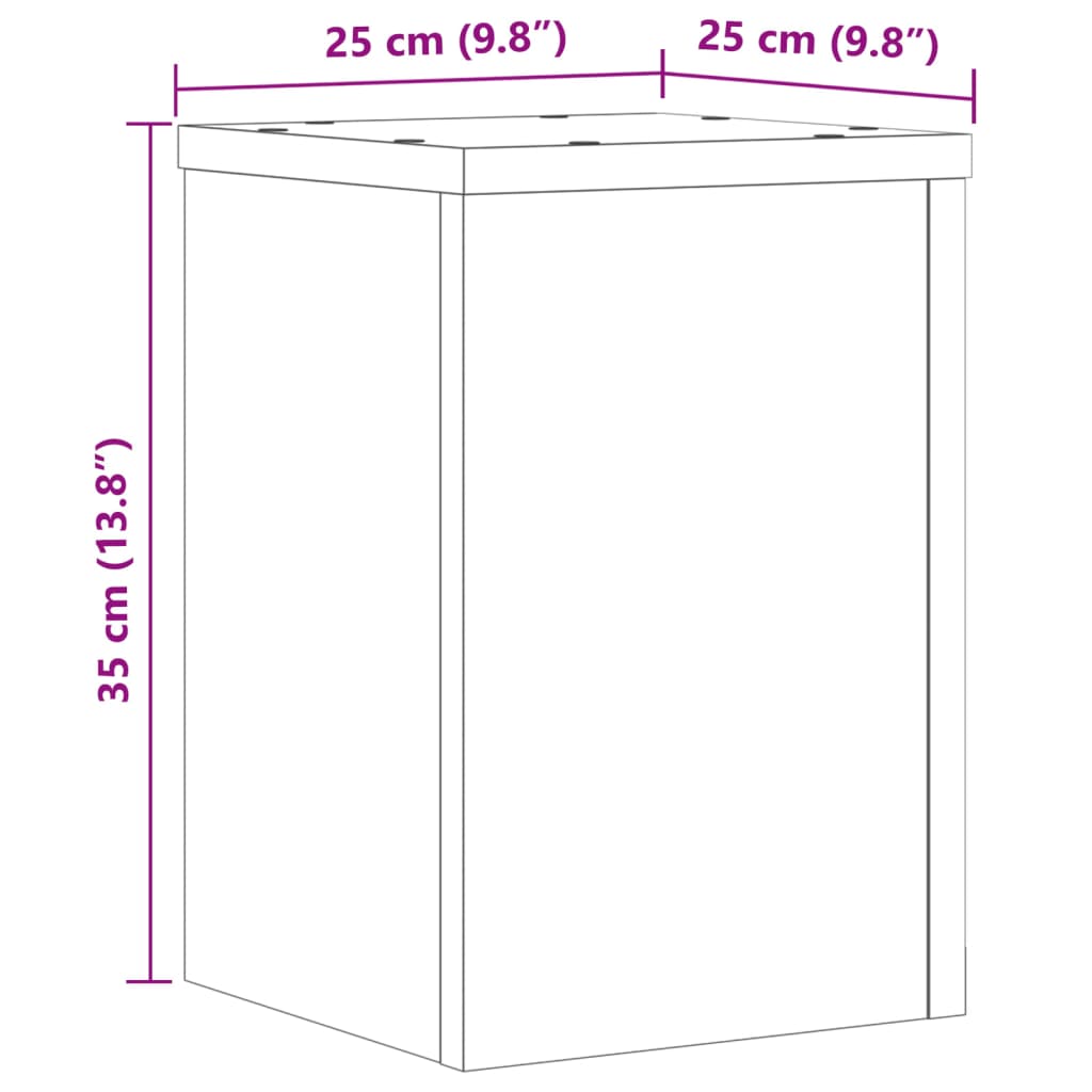 Plant Stand 2 pcs Sonoma Oak 25 x 25 x 35 cm Engineered Wood