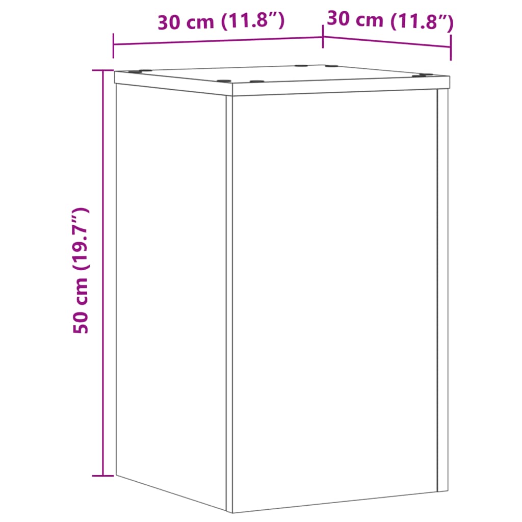 Plant Stand 2 pcs White 30 x 30 x 50 cm Engineered Wood