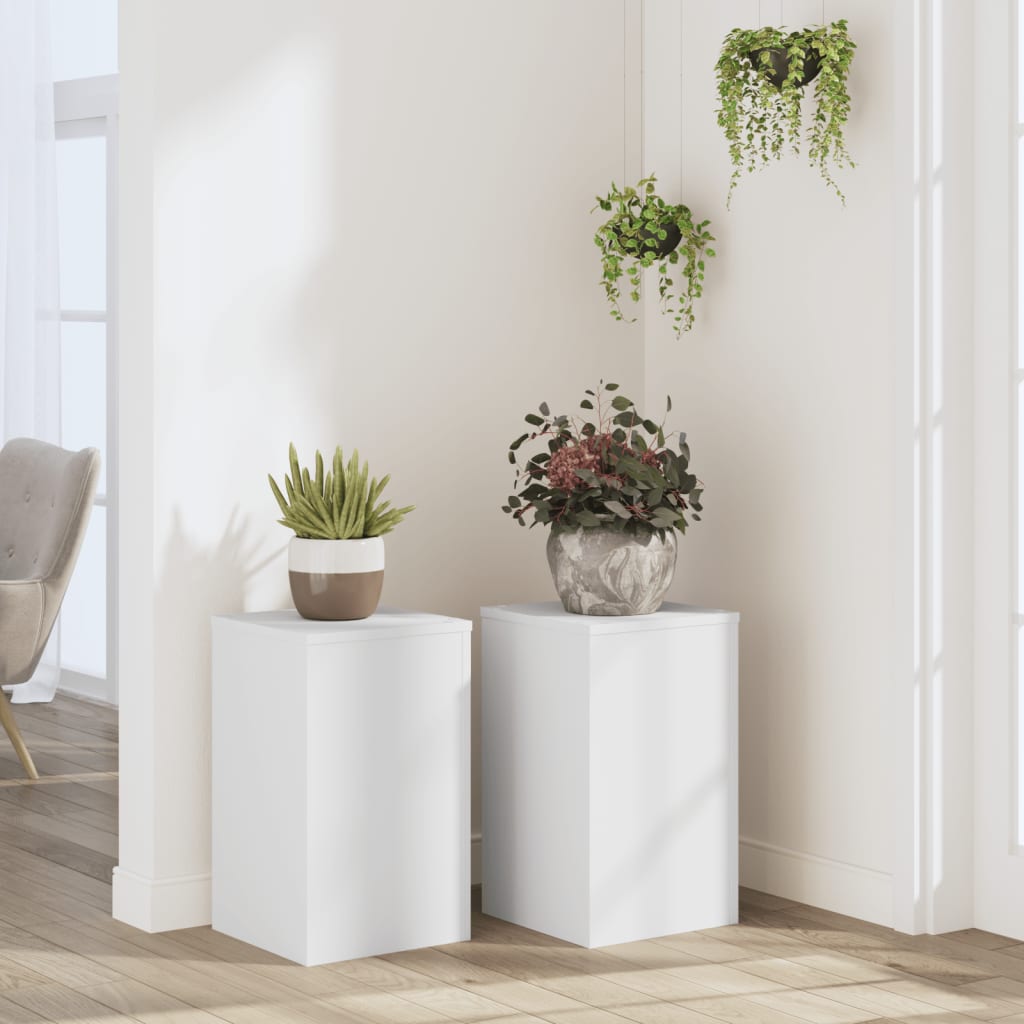 Plant Stand 2 pcs White 30 x 30 x 50 cm Engineered Wood