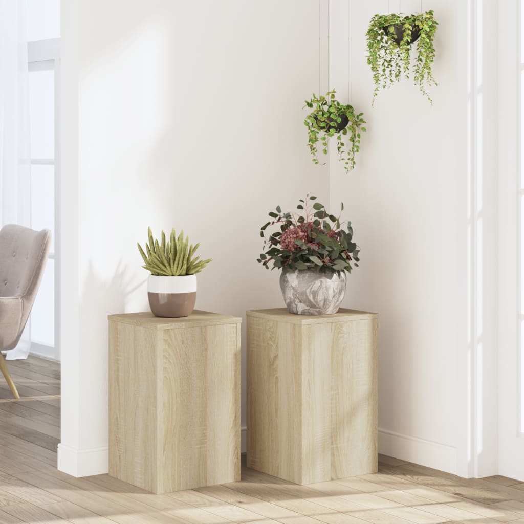 Plant Stand 2 pcs Sonoma Oak 30 x 30 x 50 cm Engineered Wood