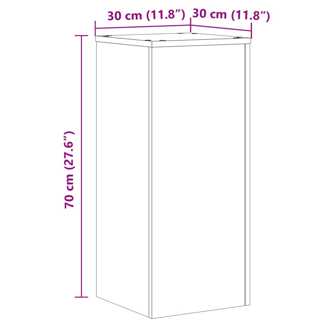 Plant Stand 2 pcs Sonoma Oak 30 x 30 x 70 cm Engineered Wood