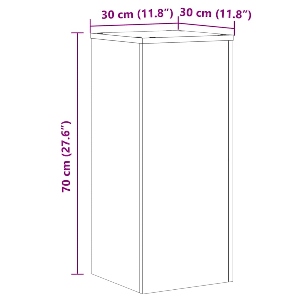 Plant Stand 2 pcs Oak 30 x 30 x 70 cm Engineered Wood