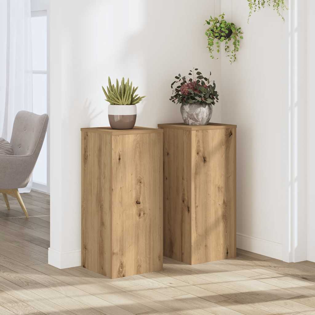 Plant Stand 2 pcs Oak 30 x 30 x 70 cm Engineered Wood