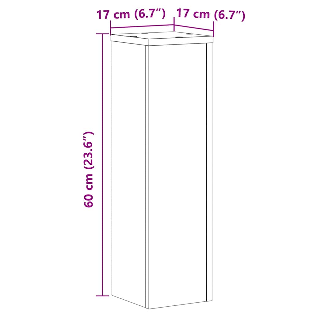 Plant Stand 2 pcs White 17 x 17 x 60 cm Engineered Wood