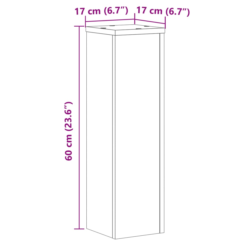 Plant Stand 2 pcs Sonoma Oak 17 x 17 x 60 cm Engineered Wood