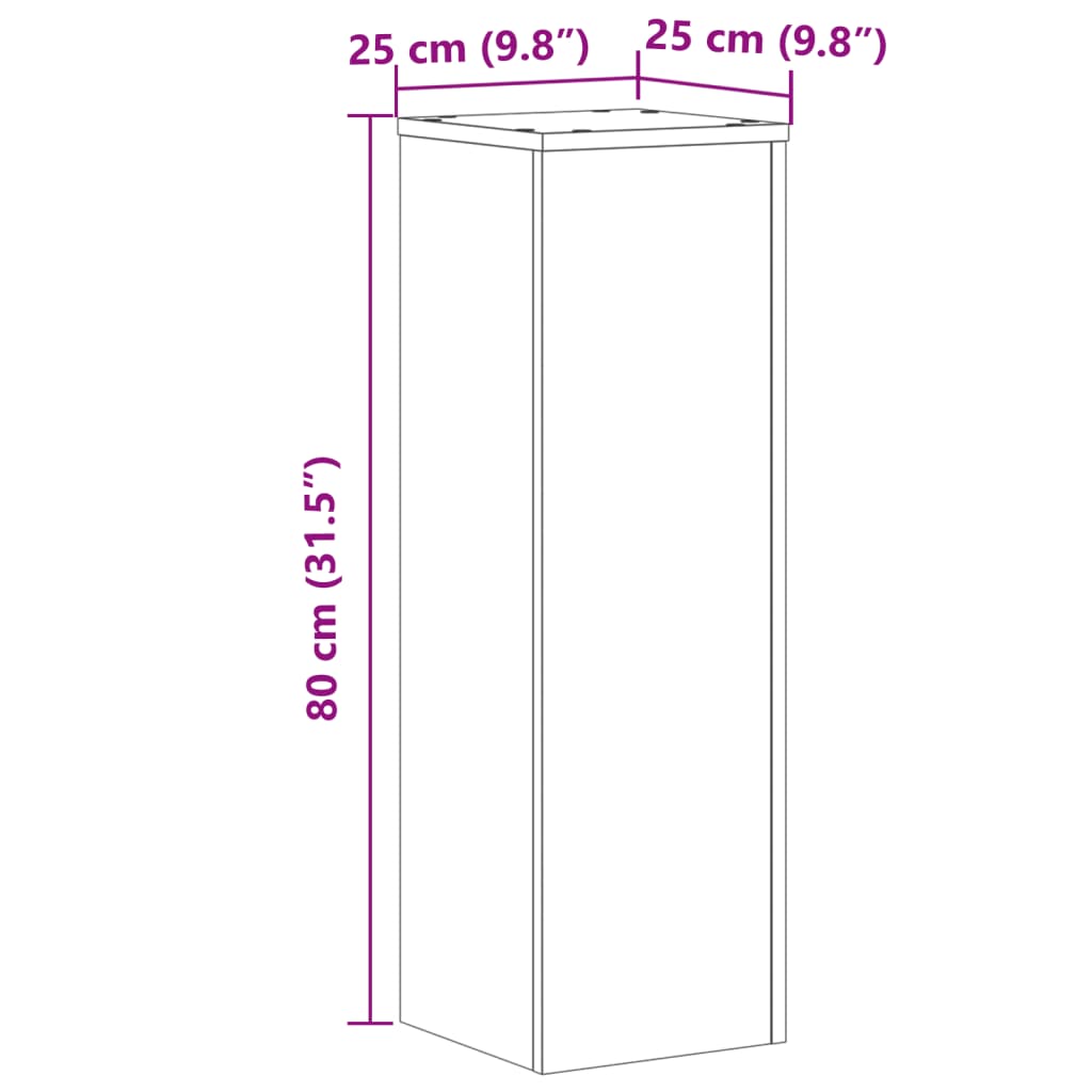 Plant Stand 2 pcs White 25 x 25 x 80 cm Engineered Wood