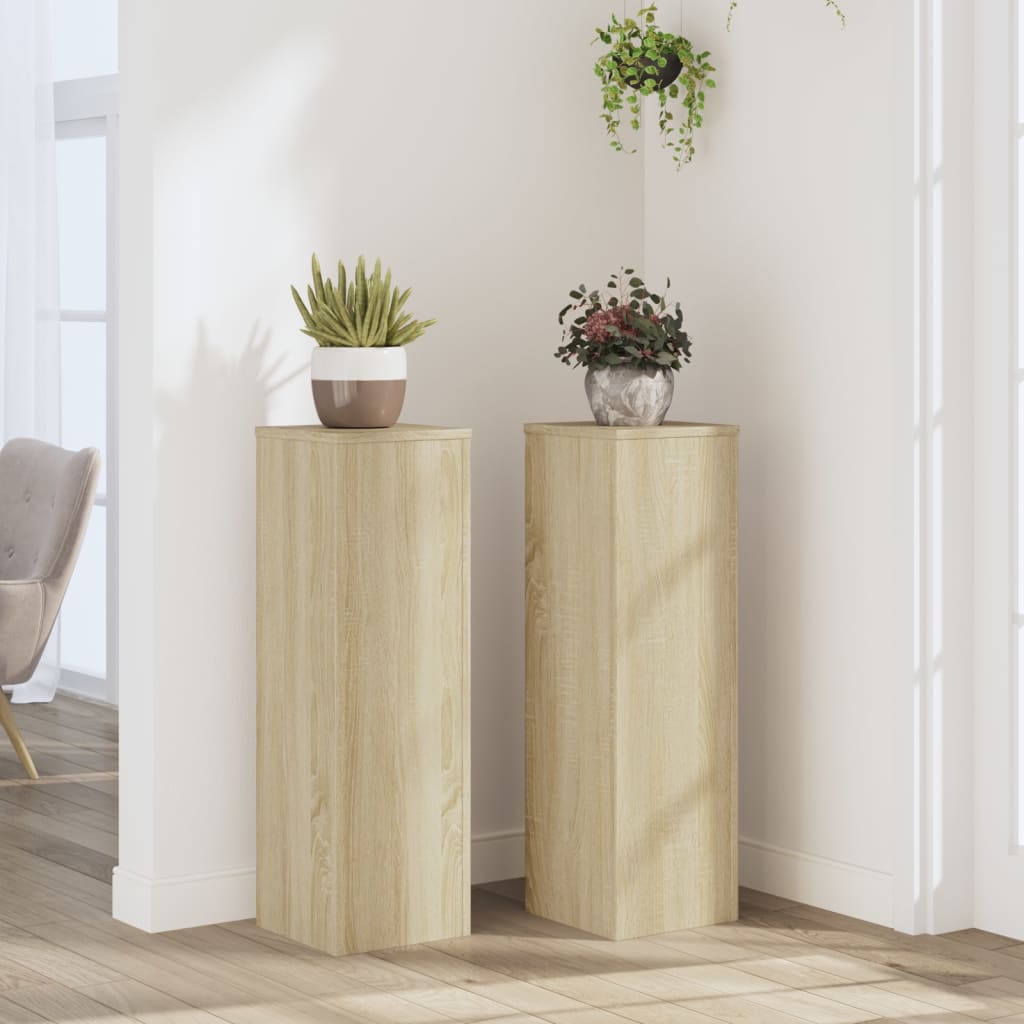 Plant Stand 2 pcs Sonoma Oak 25 x 25 x 80 cm Engineered Wood