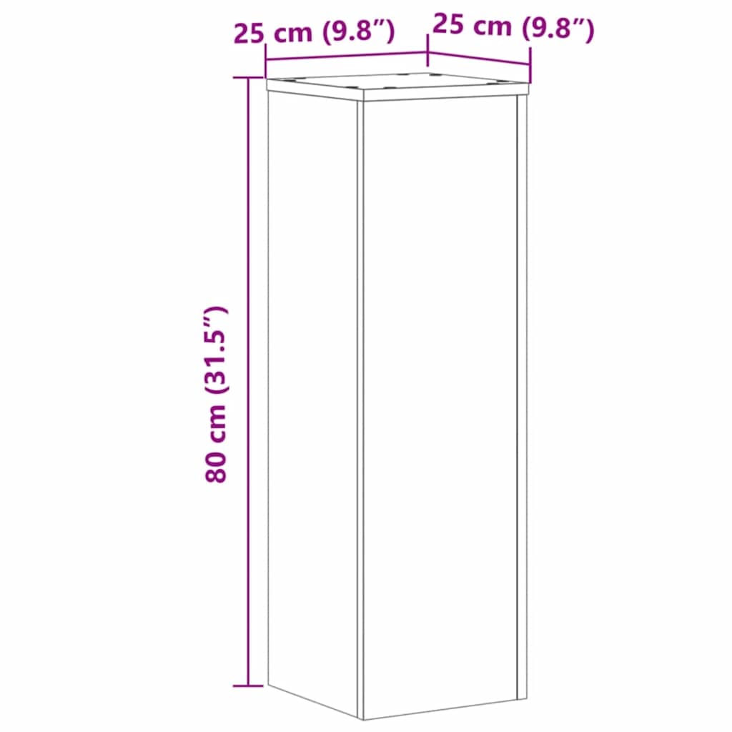 Plant Stands 2 pcs Artisan Oak 25x25x80 cm Engineered Wood