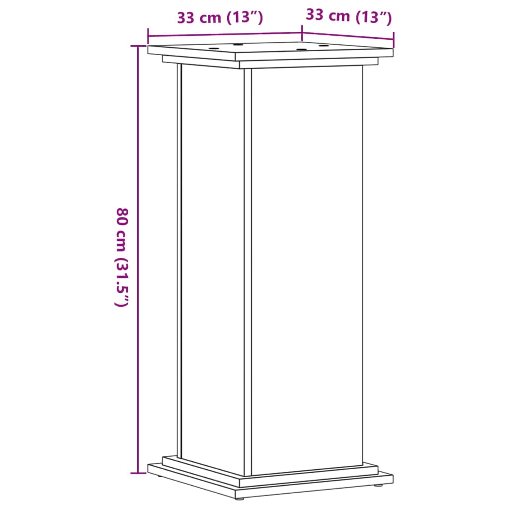 Plant Stand White 33 x 33 x 80 cm Engineered wood