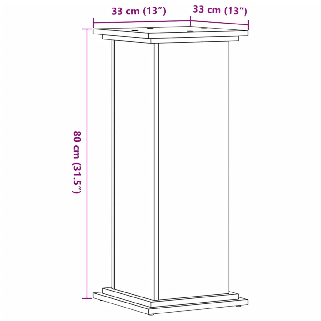 Plant Stand Sonoma Oak 33 x 33 x 80 cm Engineered wood