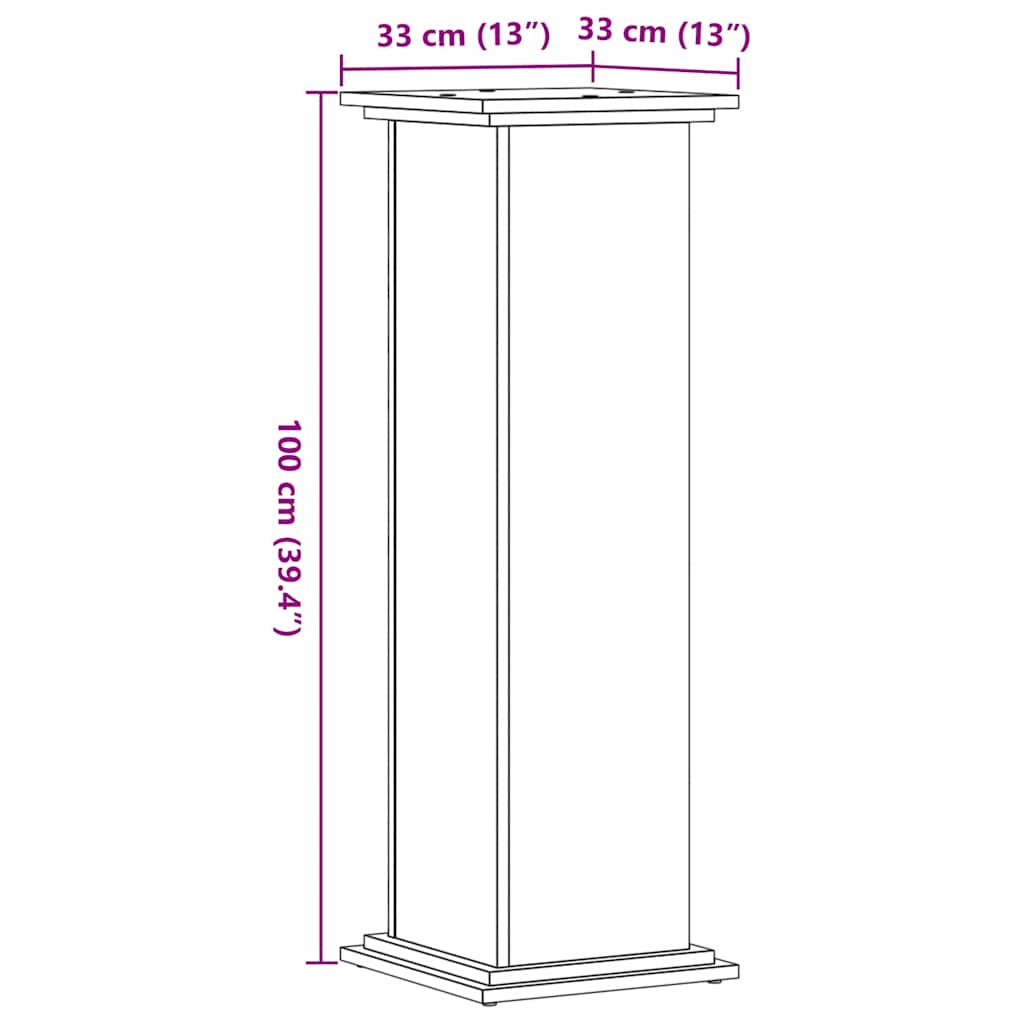 Plant Stand White 33 x 33 x 100 cm Engineered wood