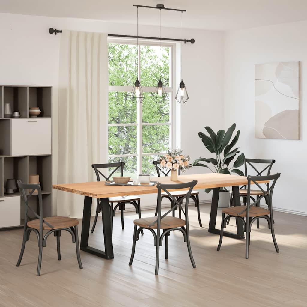 Dining Table Legs V-Shape 2 pcs Black 50x(72-73.3) cm Steel