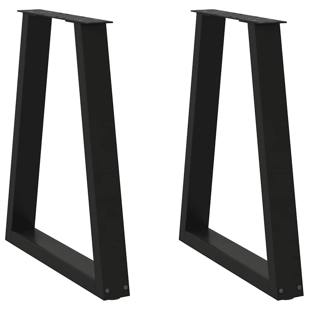 Dining Table Legs V-Shape 2 pcs Black 60x(72-73.3) cm Steel