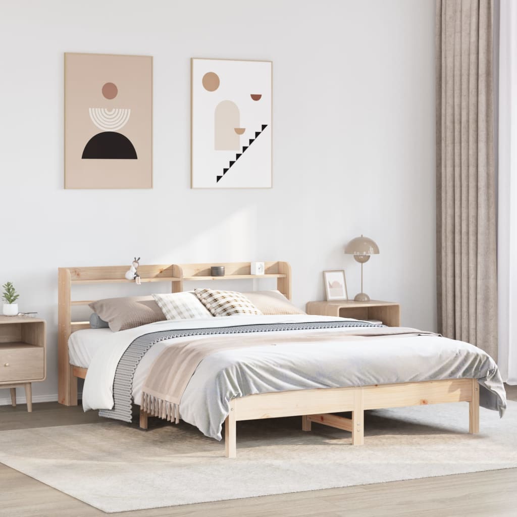 Bed Frame without Mattress 150x200 cm Solid Wood Pine